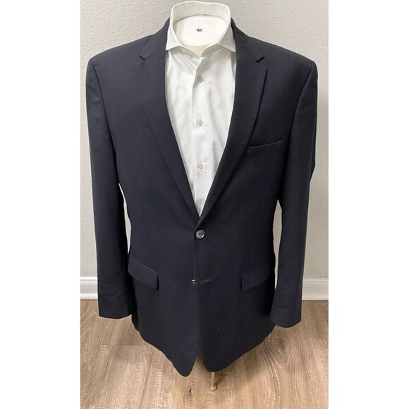 Joseph Jos A Bank Black Wool 2 Button Sport Coat Blazer Mens 44L Slim Fit - Picture 1 of 16